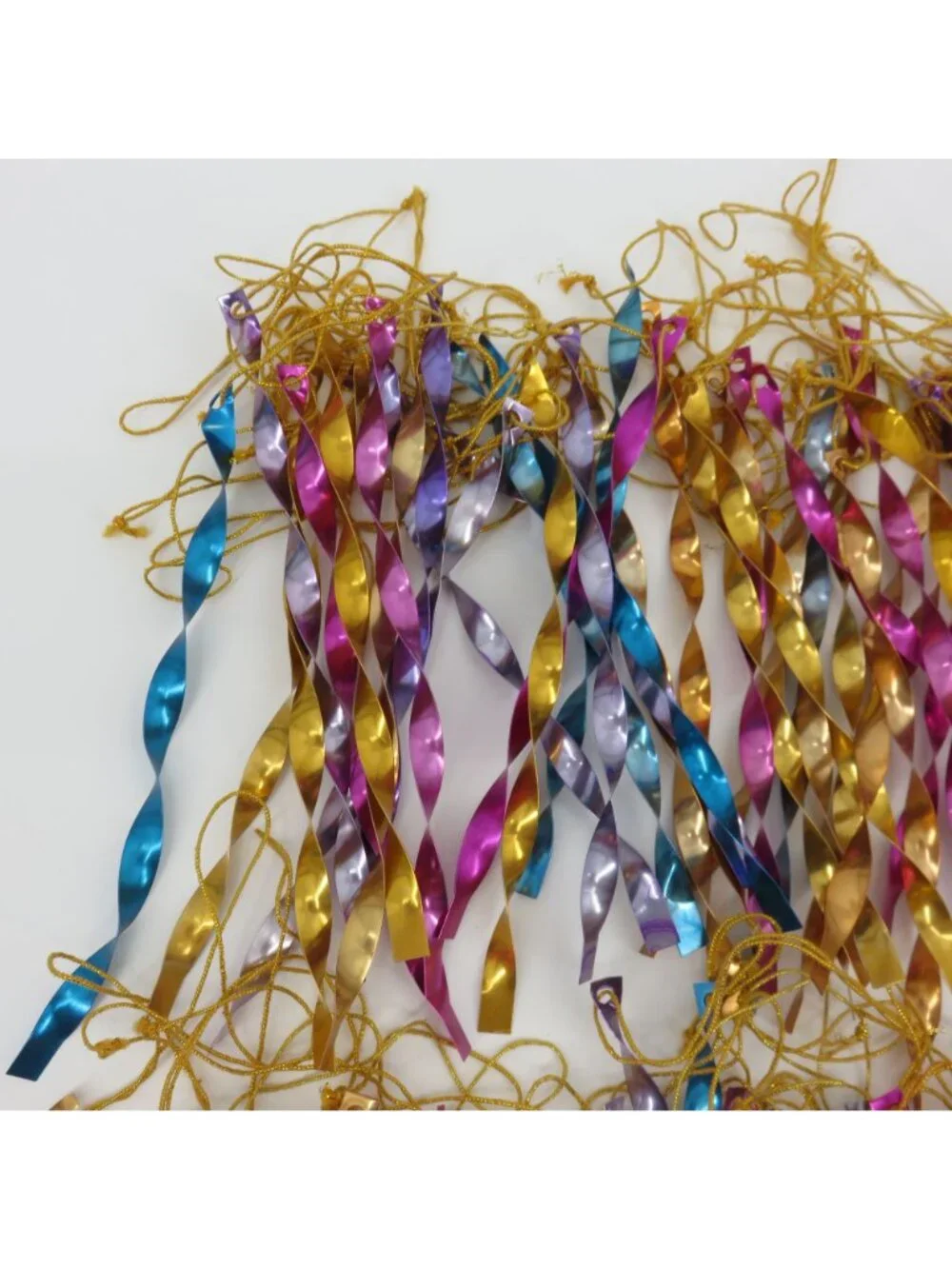 VTG Lot of Aluminum Twist Icicle Christmas Ornaments Yellow Blue Pink Purple